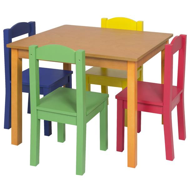 childrens wooden table and chairs